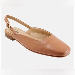 Trotters Holly Ballet Flats Slingback | Blush Leather | Size 8.5N (Narrow)